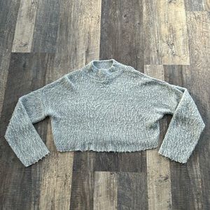 212 New York Fuzzy Cropped Long Sleeve Mock Neck Sweater Women’s Small